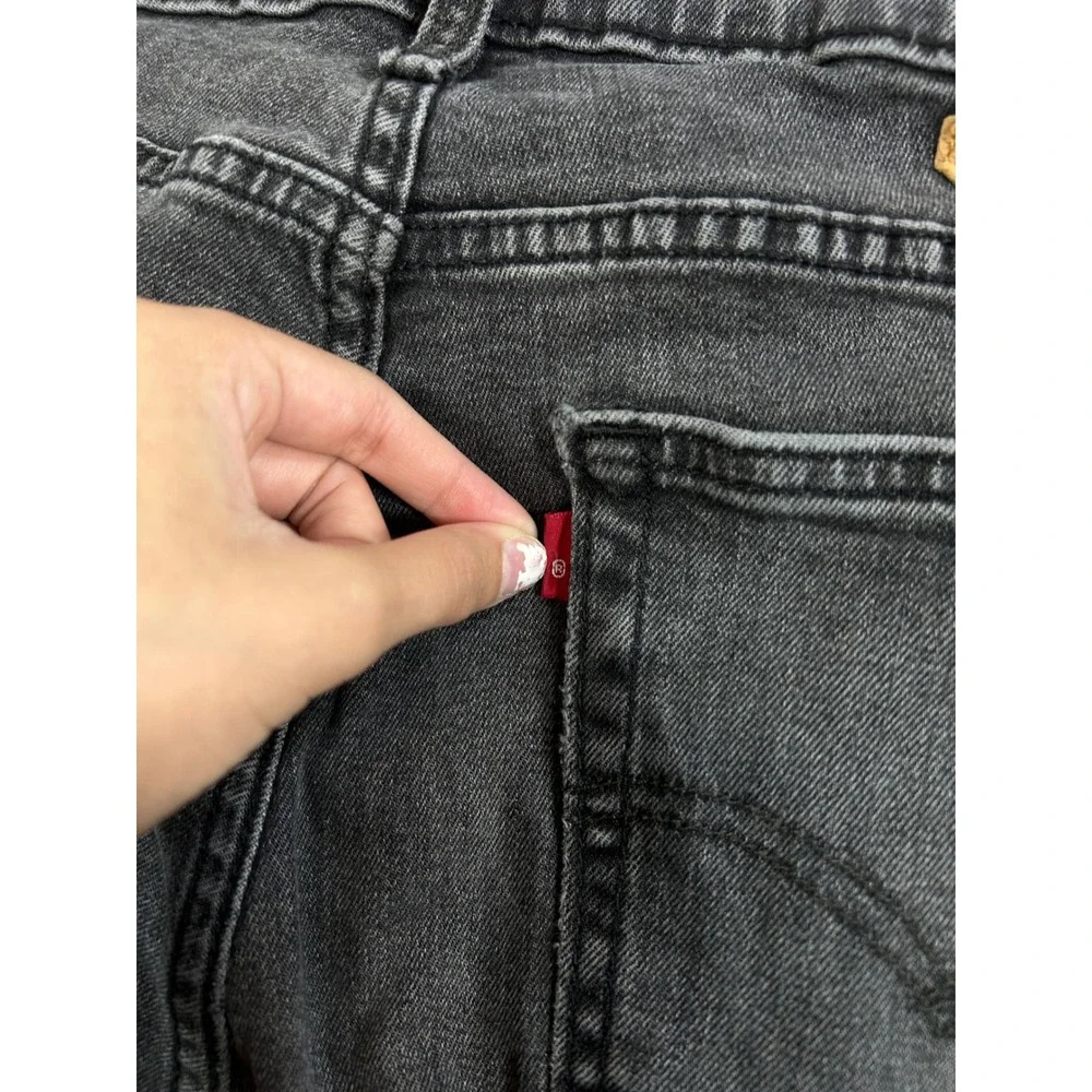 Levis 514 Straight Fit Mens Jeans Faded Black Denim W32 L34 Crotch Flaw
